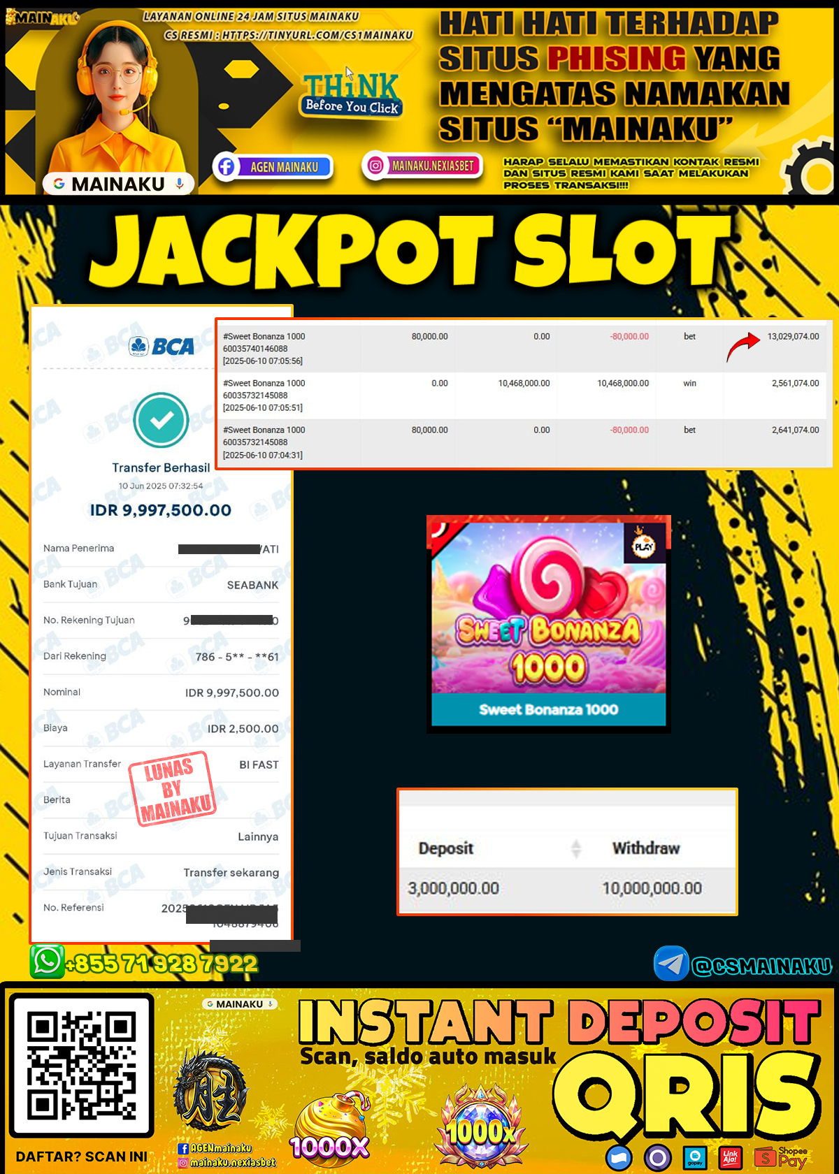 Testimoni Kemenangan Mainaku Hari Ini – 10 Juni 2025 di MAINAKU