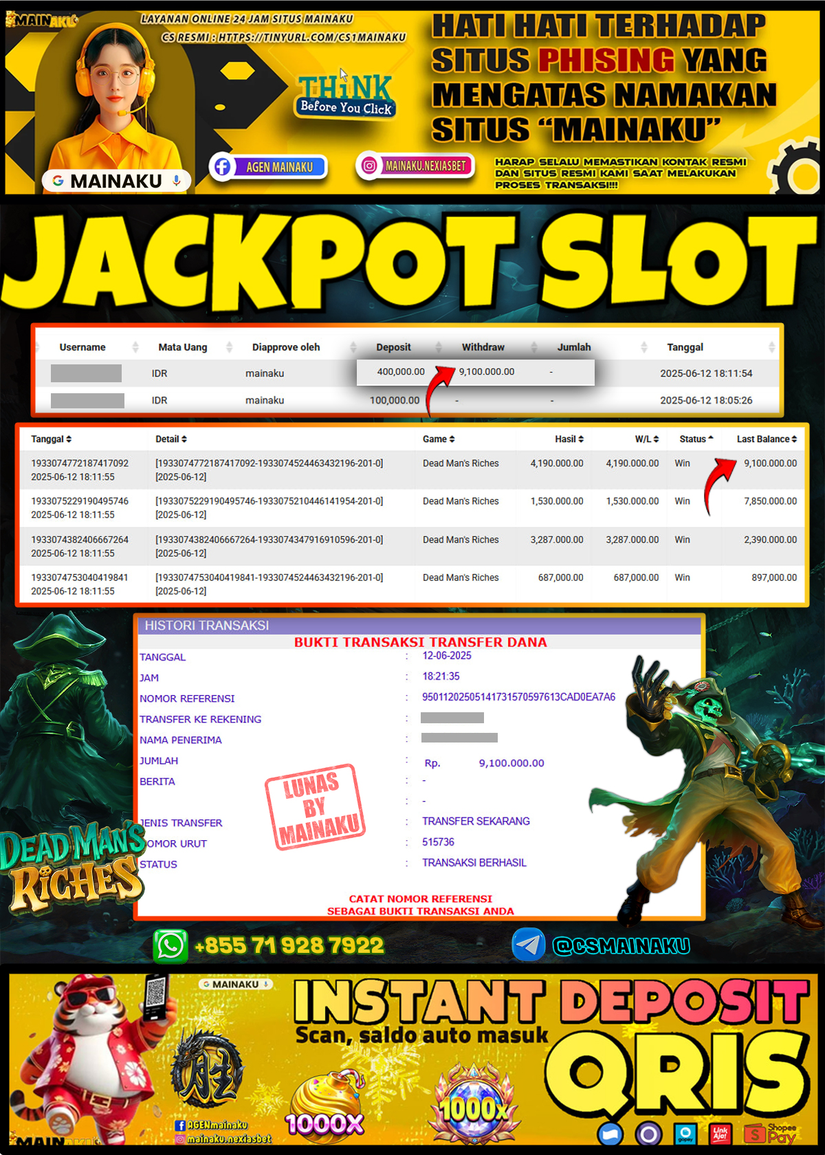 Testimoni Kemenangan Mainaku Hari Ini – 12 Juni 2025 di MAINAKU