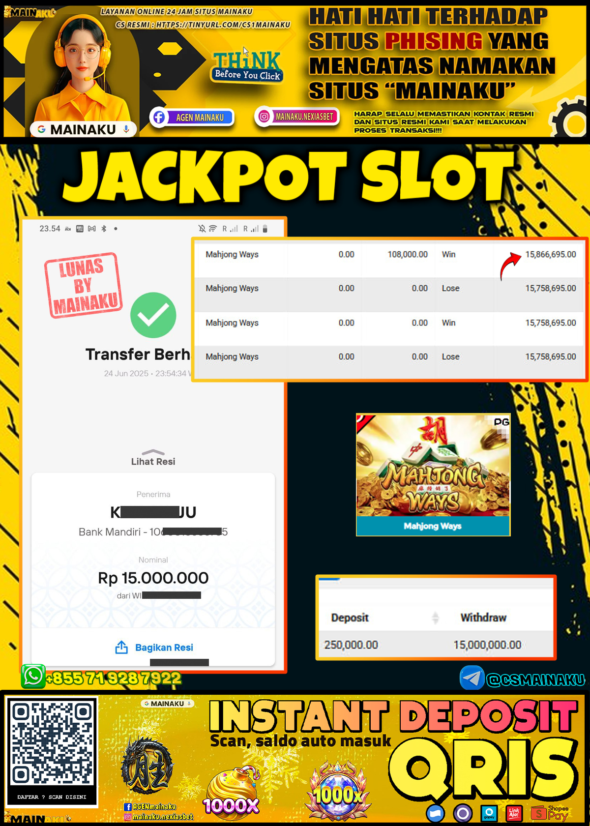 Testimoni Kemenangan Mainaku Hari Ini – 24 Juni 2025 di MAINAKU