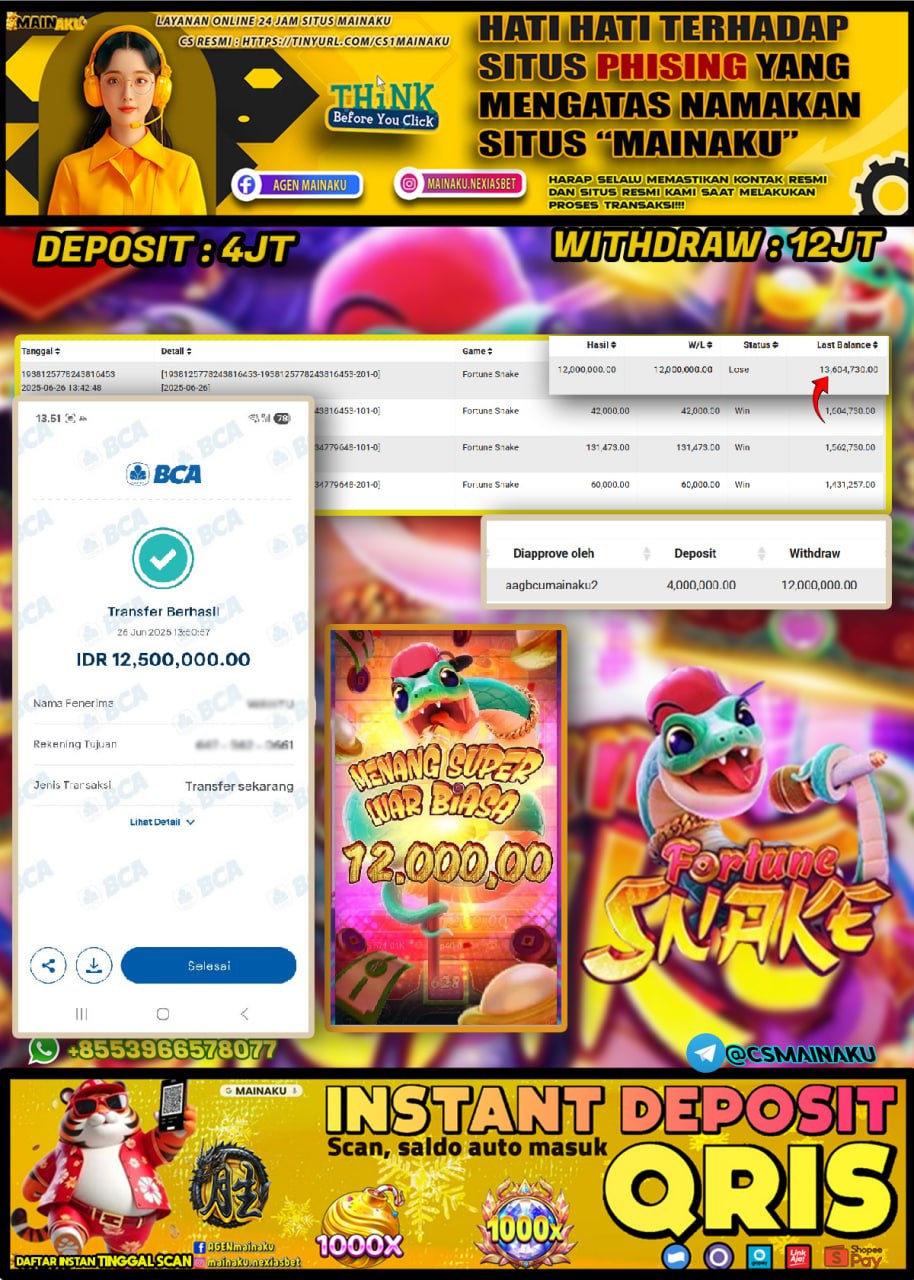 Testimoni Kemenangan Mainaku Hari Ini – 26 Juni 2025 di MAINAKU