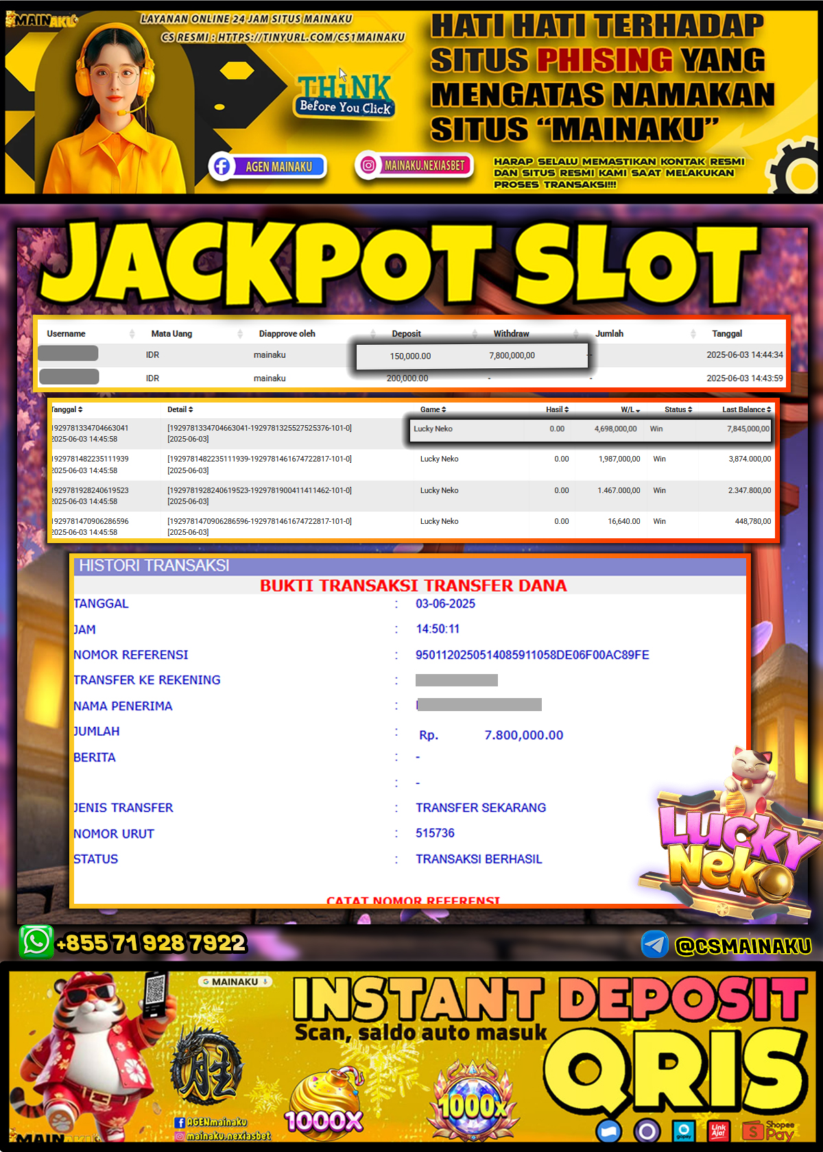 Testimoni Kemenangan Mainaku Hari Ini – 3 Juni 2025 di Situs Cuan Anti Rungkad!