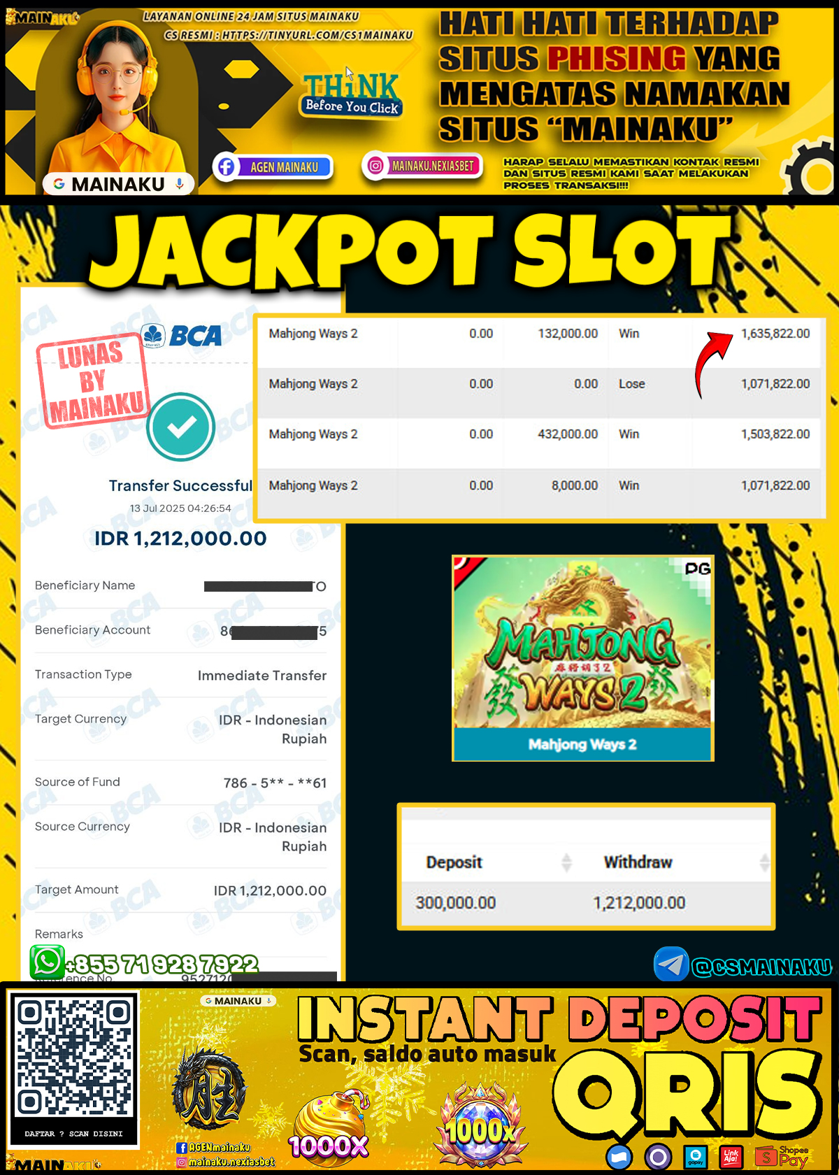Testimoni Kemenangan Mainaku Hari Ini – 13 Juli 2025 di MAINAKU