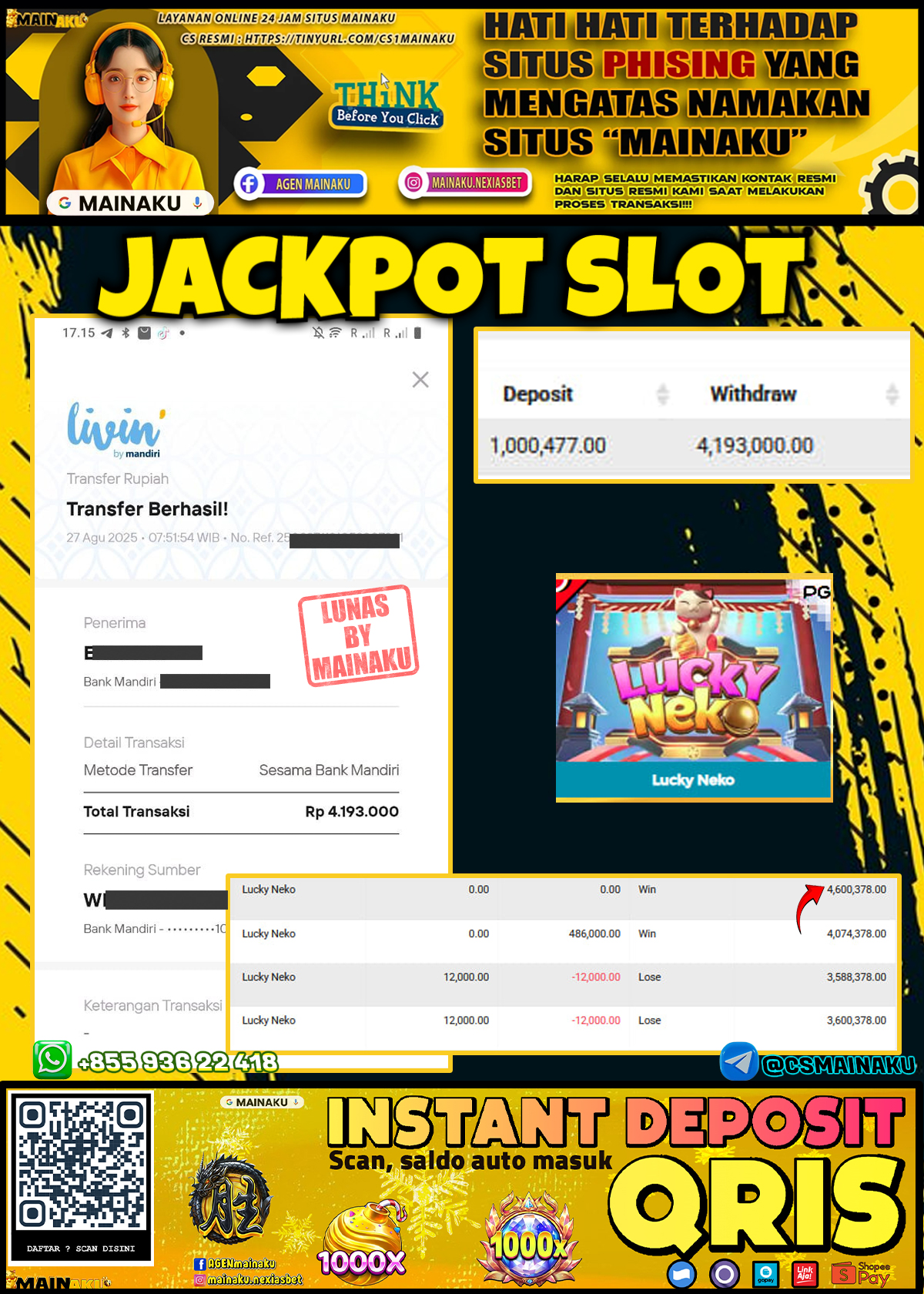 Testimoni Kemenangan Mainaku Hari Ini – 27 Agustus 2025 di MAINAKU