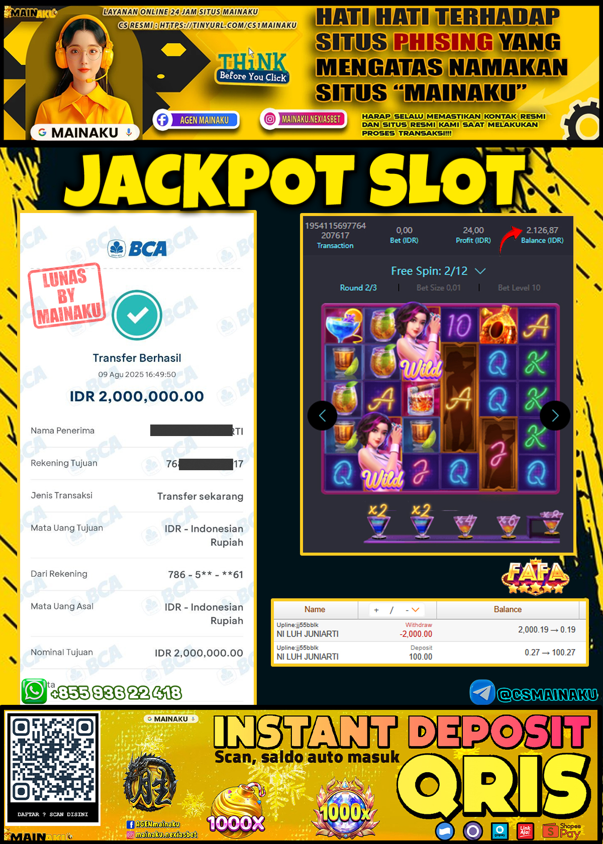 Testimoni Kemenangan Mainaku Hari Ini – 9 Agustus 2025 di MAINAKU