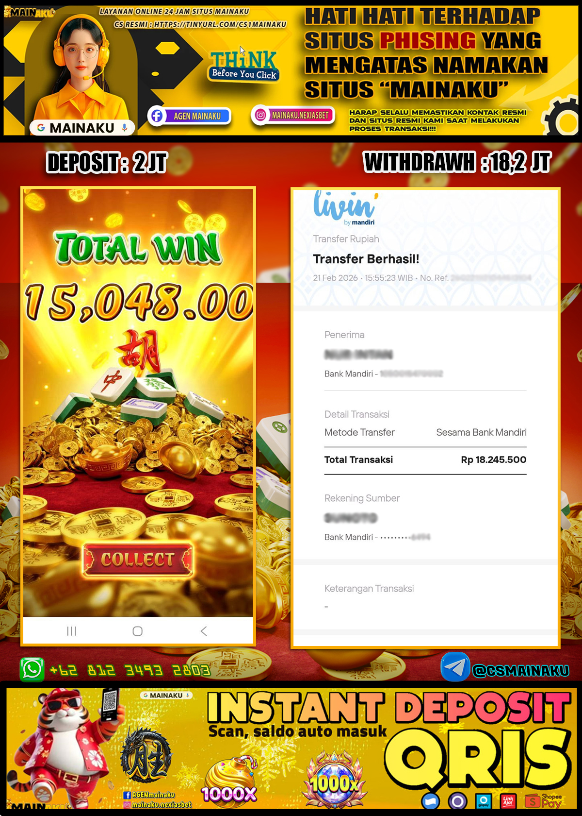 ⚡ BUKTI KEMENANGAN MAINAKU 24 FEBRURY 2026 ⚡