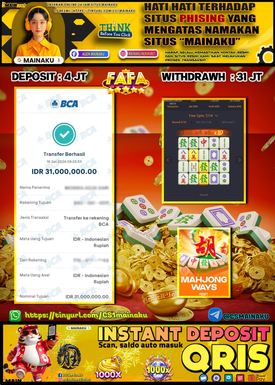 ⚡ BUKTI KEMENANGAN MAINAKU 19 JUNI 2026 ⚡
